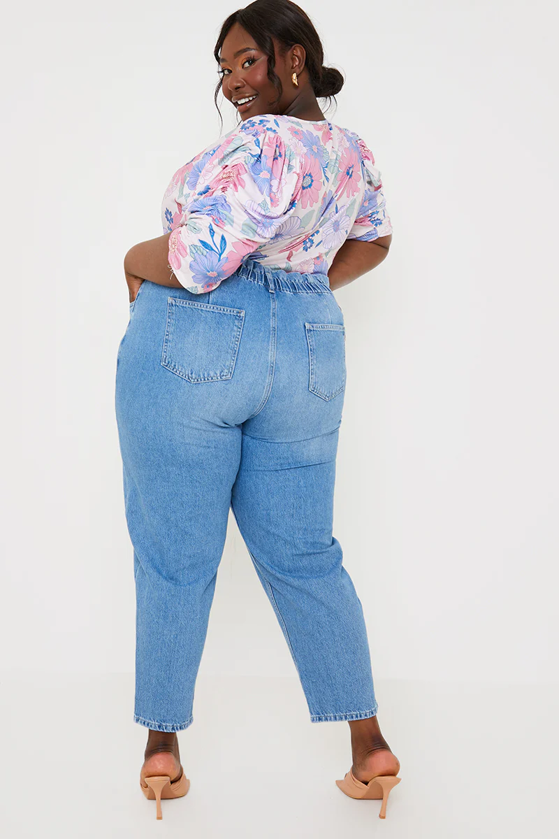 Lightwash Denim Paperbag Jeans - Image 5