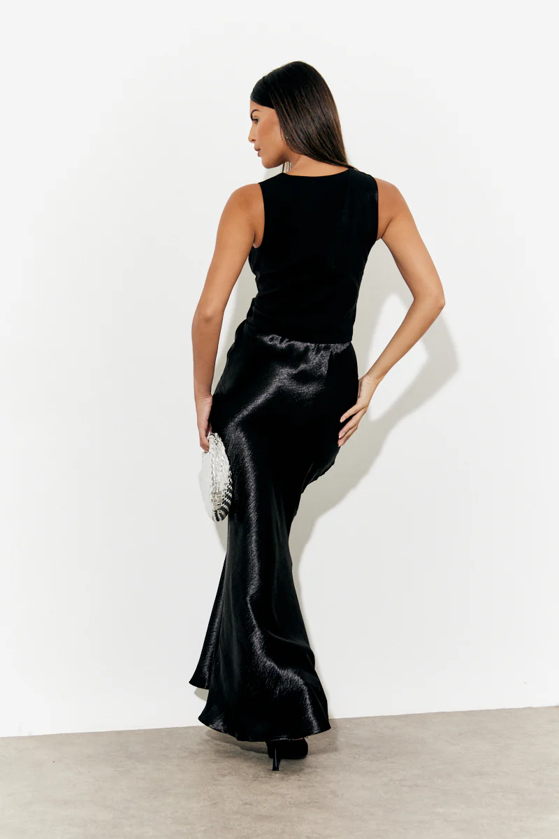 Liquid Satin Bias Cut Maxi Skirt - Image 3
