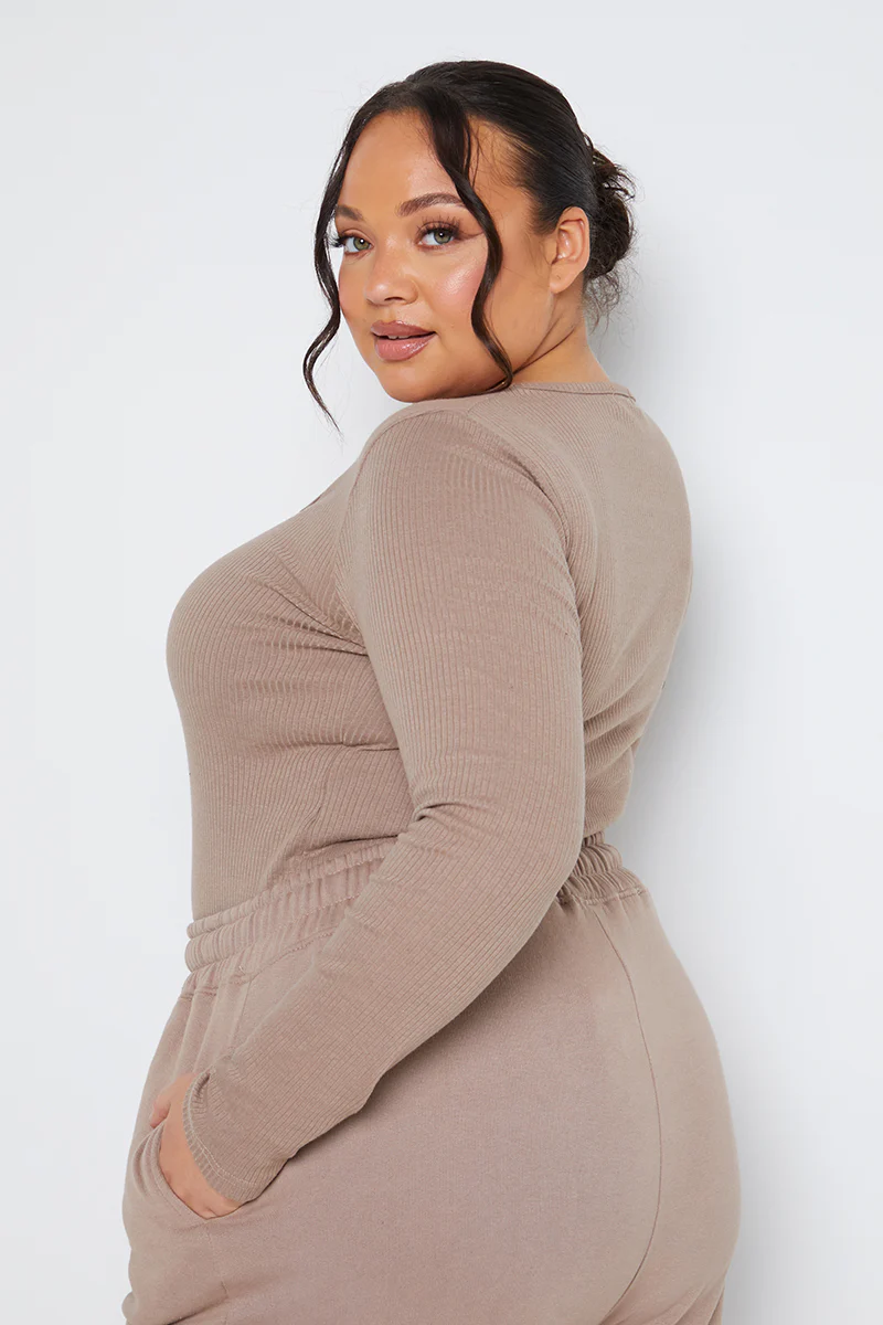 Long Sleeved Ribbed Square Neck Bodysuit - Image 22