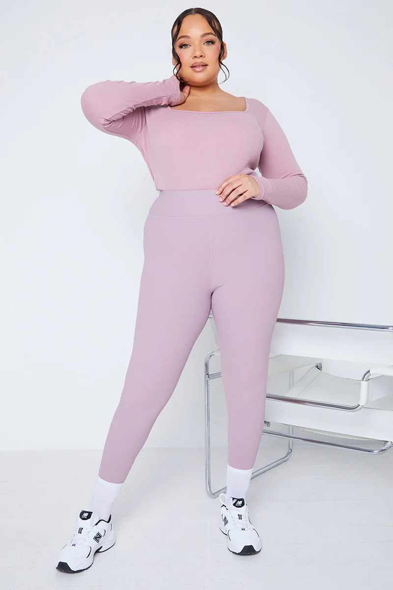 Long Sleeved Ribbed Square Neck Bodysuit - Image 27