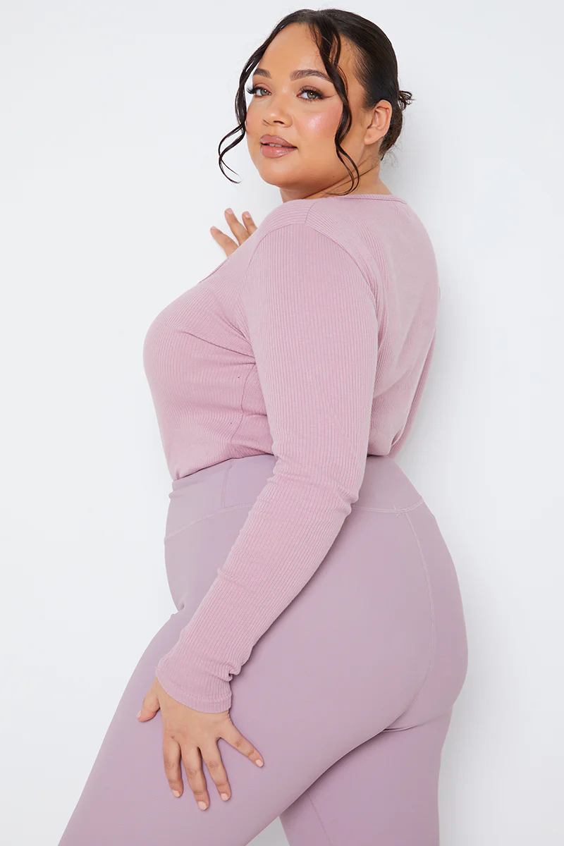 Long Sleeved Ribbed Square Neck Bodysuit - Image 29