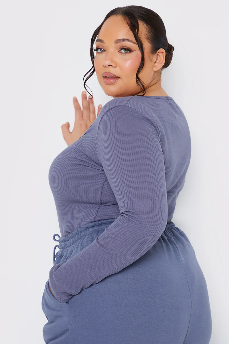 Long Sleeved Ribbed Square Neck Bodysuit - Image 8