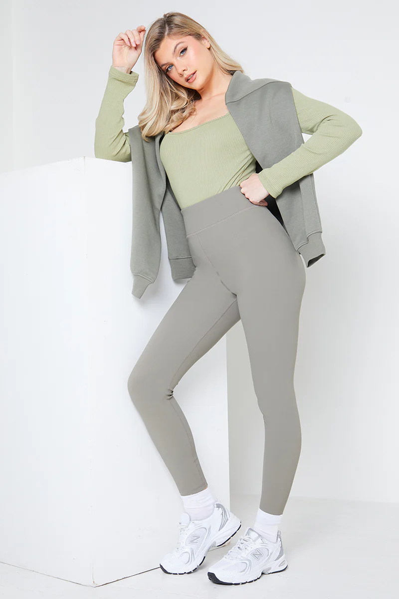 Long Sleeved Ribbed Square Neck Bodysuit - Image 9
