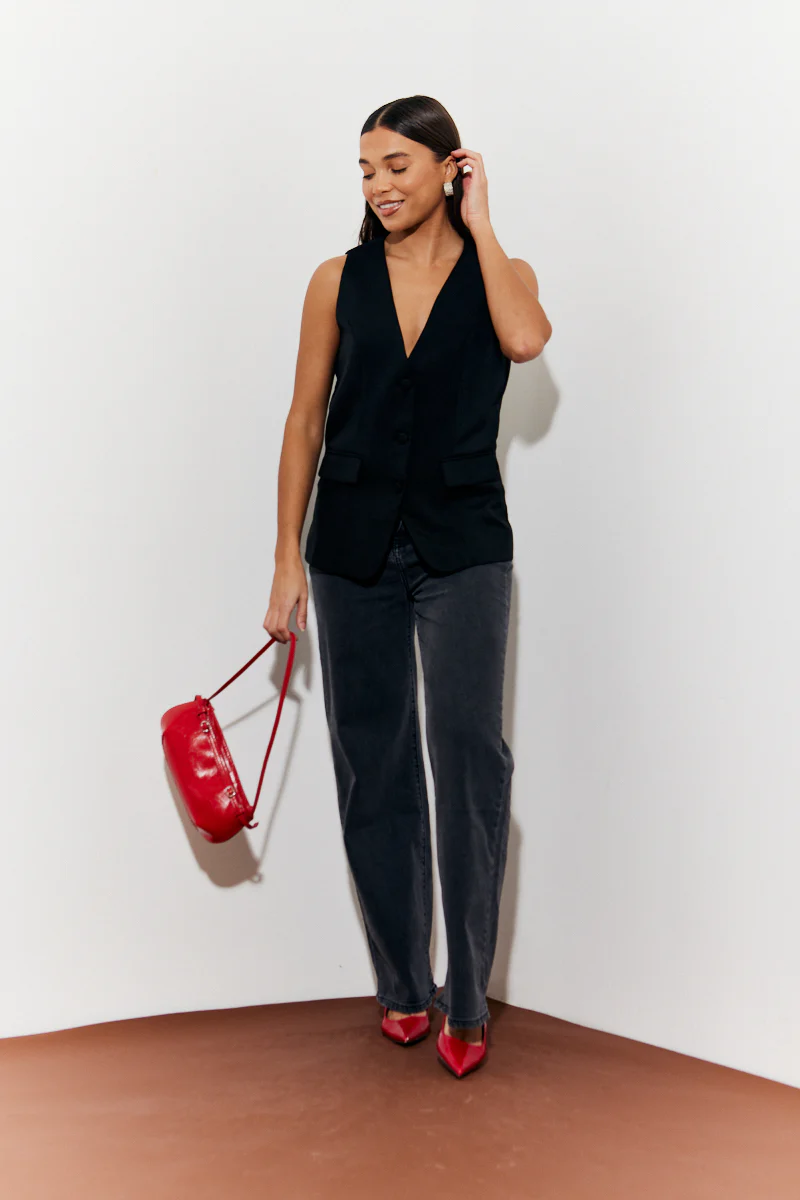 Longline Pocket Detail Waistcoat - Image 2
