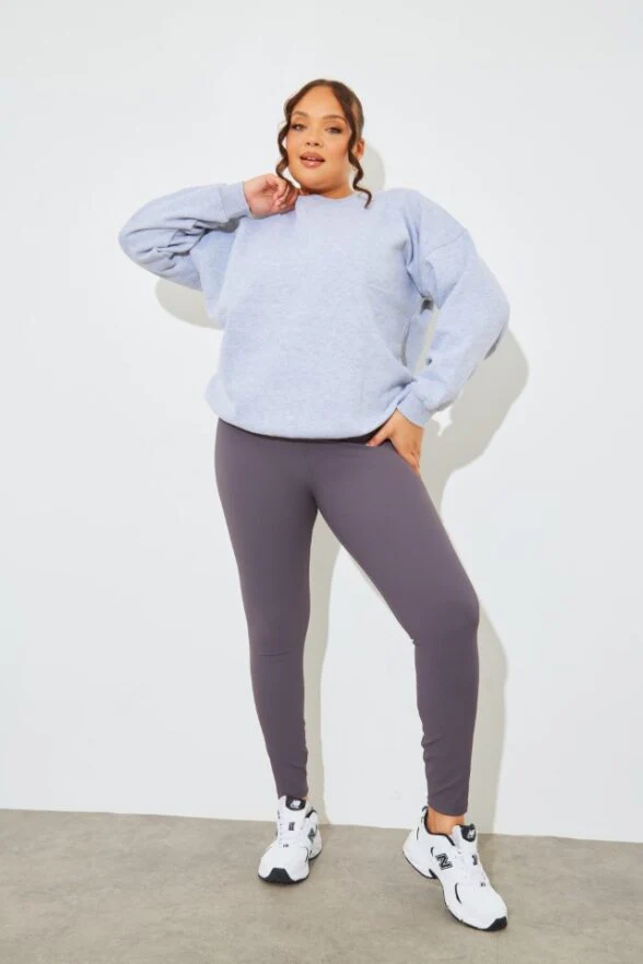 Marl Crew Neck Fleeceback Sweater - Image 2