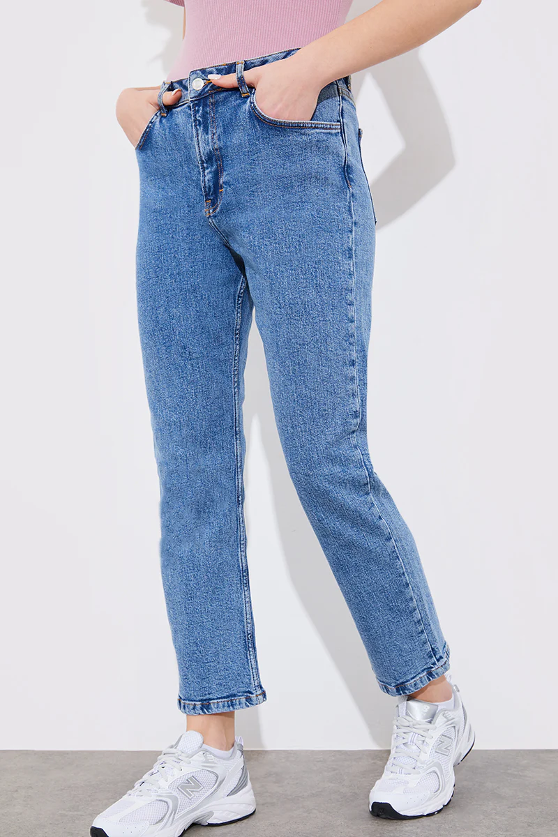 Mid Straight Leg High Rise Ankle Grazer Jeans - Image 16