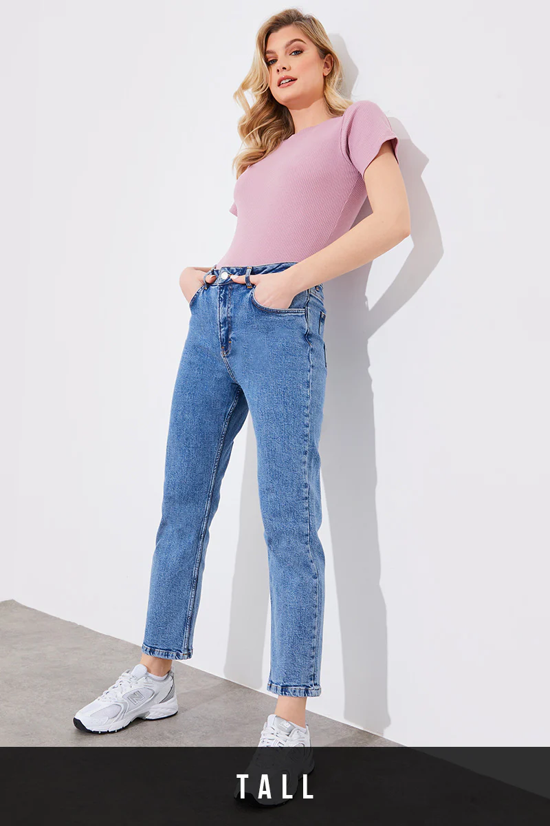 Mid Straight Leg High Rise Ankle Grazer Jeans - Image 31