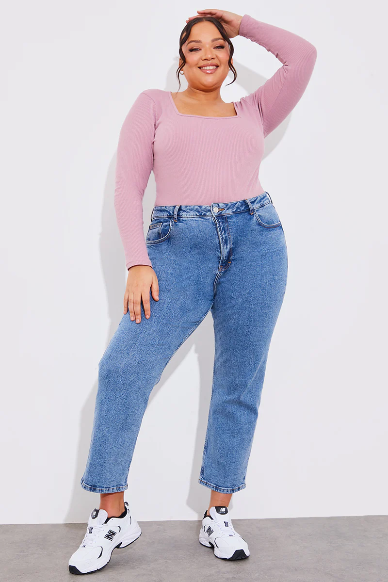 Mid Straight Leg High Rise Ankle Grazer Jeans - Image 6