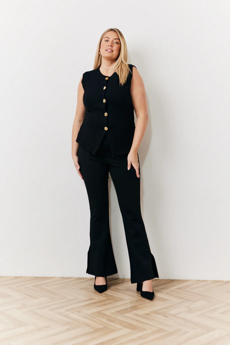 Occasion Black Flare Trousers