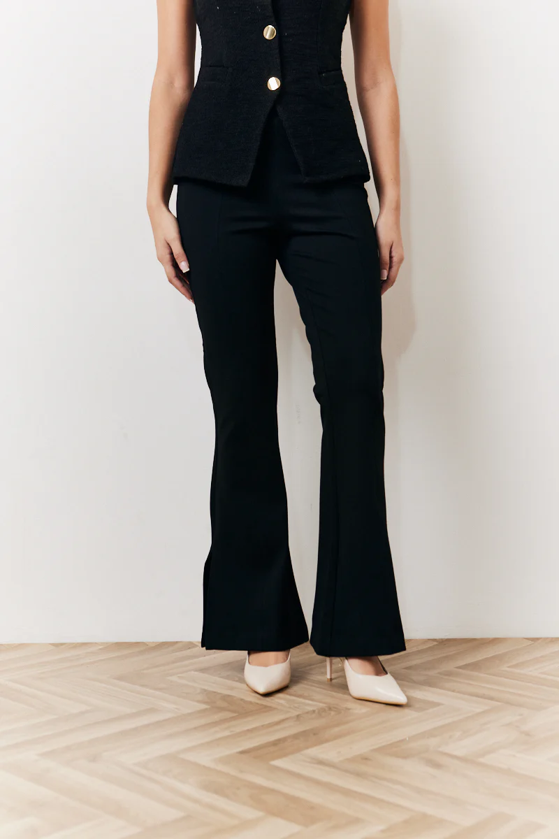 Occasion Black Flare Trousers - Image 2