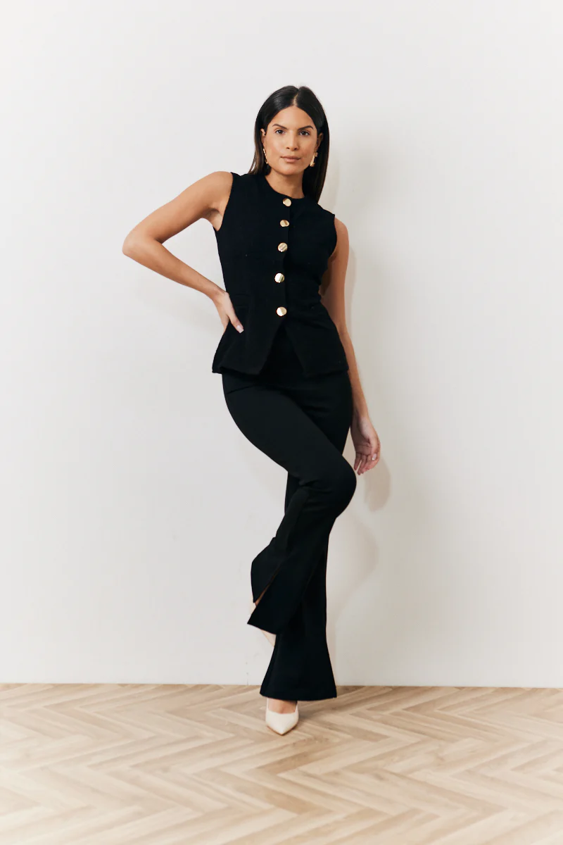 Occasion Black Flare Trousers - Image 7