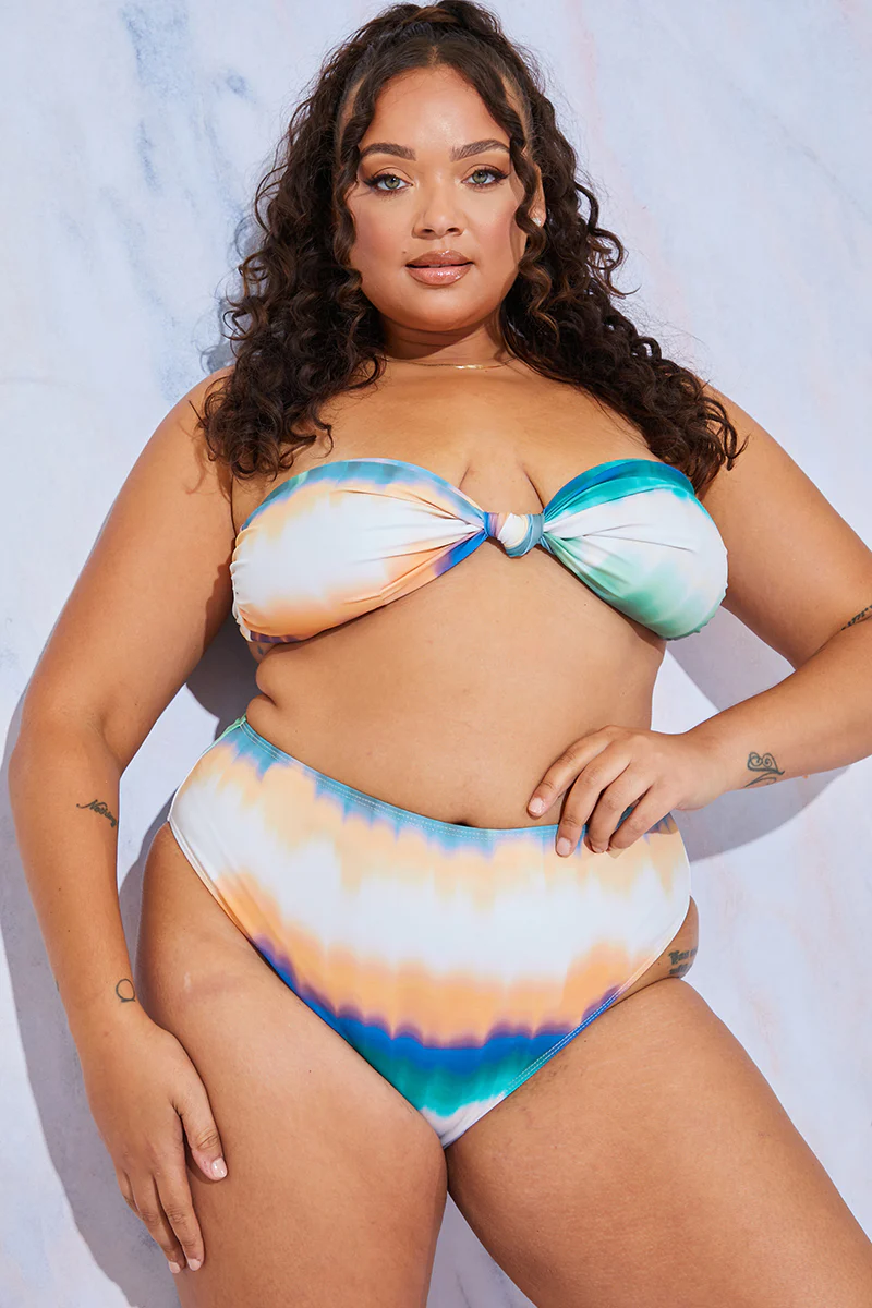Ombre Print High Leg Bikini Bottoms - Image 7