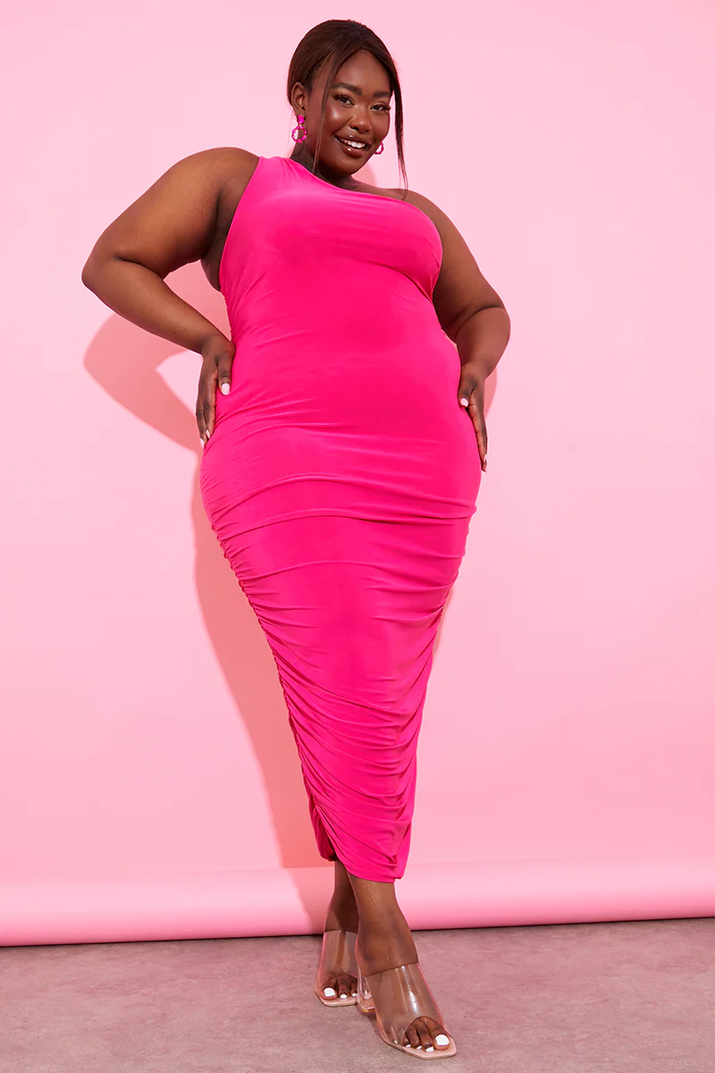 One Shoulder Ruched Midaxi Dress - Image 4