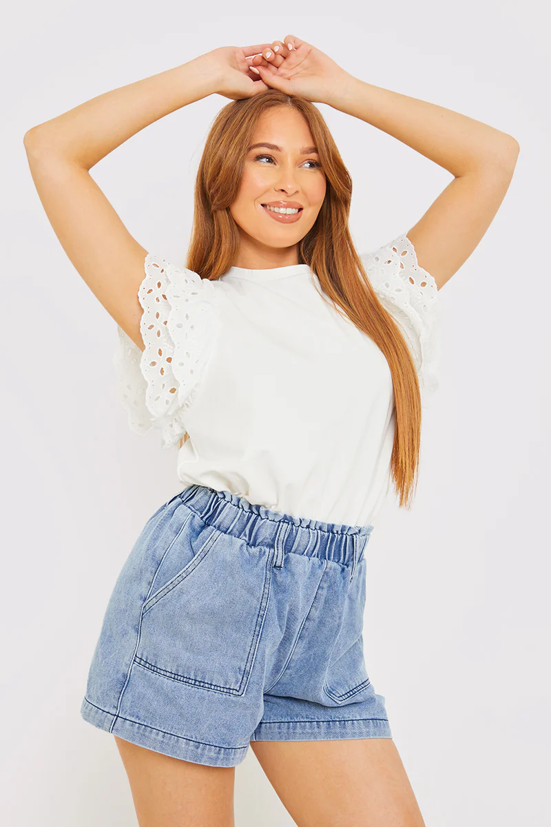 Paper Bag Denim Short