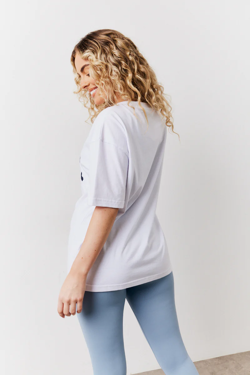 White Fits Pilates Graphic Oversized T-Shirt - Image 2
