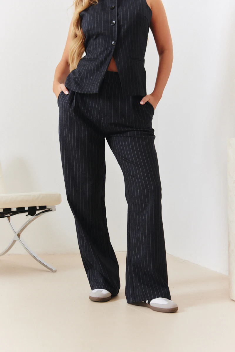 Tailored Pinstripe Wide Leg Co-ord Trouser - Image 2