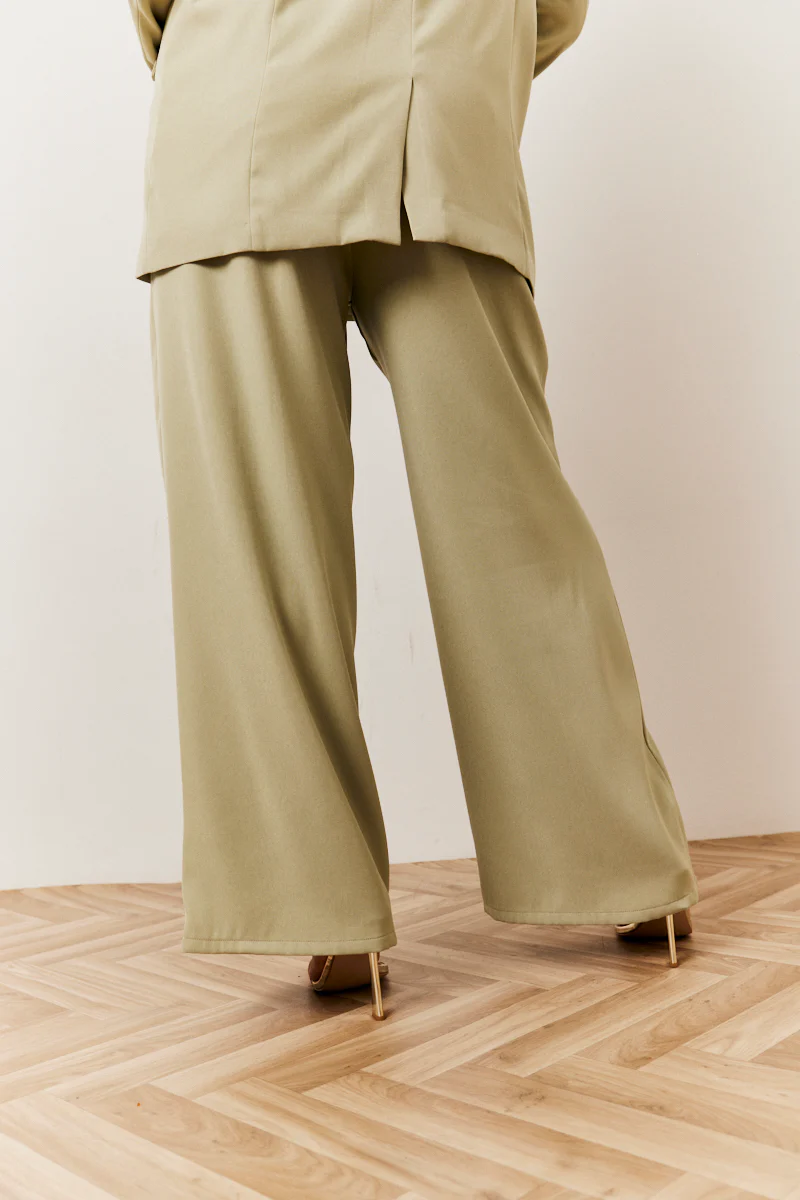 Sage Pleated Wide Leg Trouser - Image 4