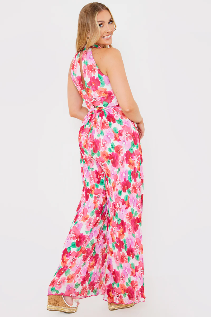 Plisse Sleeveless Wide Leg Jumpsuit - Image 14
