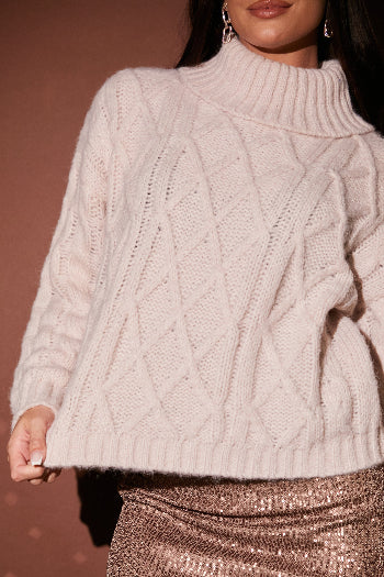 Premium Cable Knit Roll Neck Jumper - Image 3