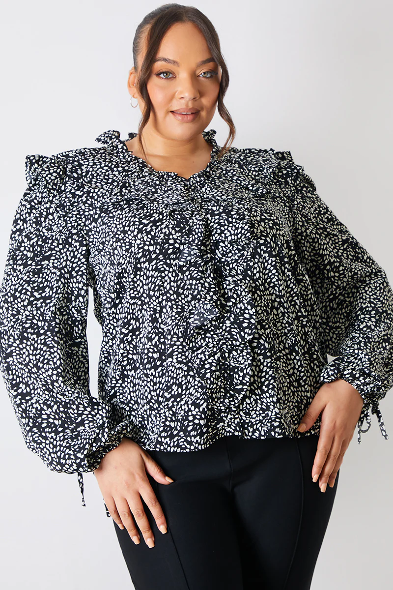 Printed Ruffle Blouse - Image 4