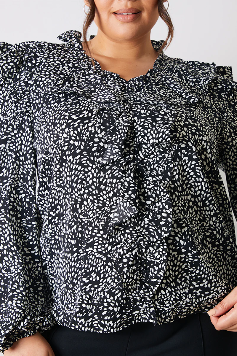 Printed Ruffle Blouse - Image 6