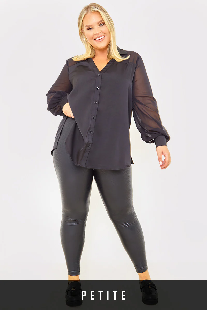 Leather Look Snake Leggings - Image 4
