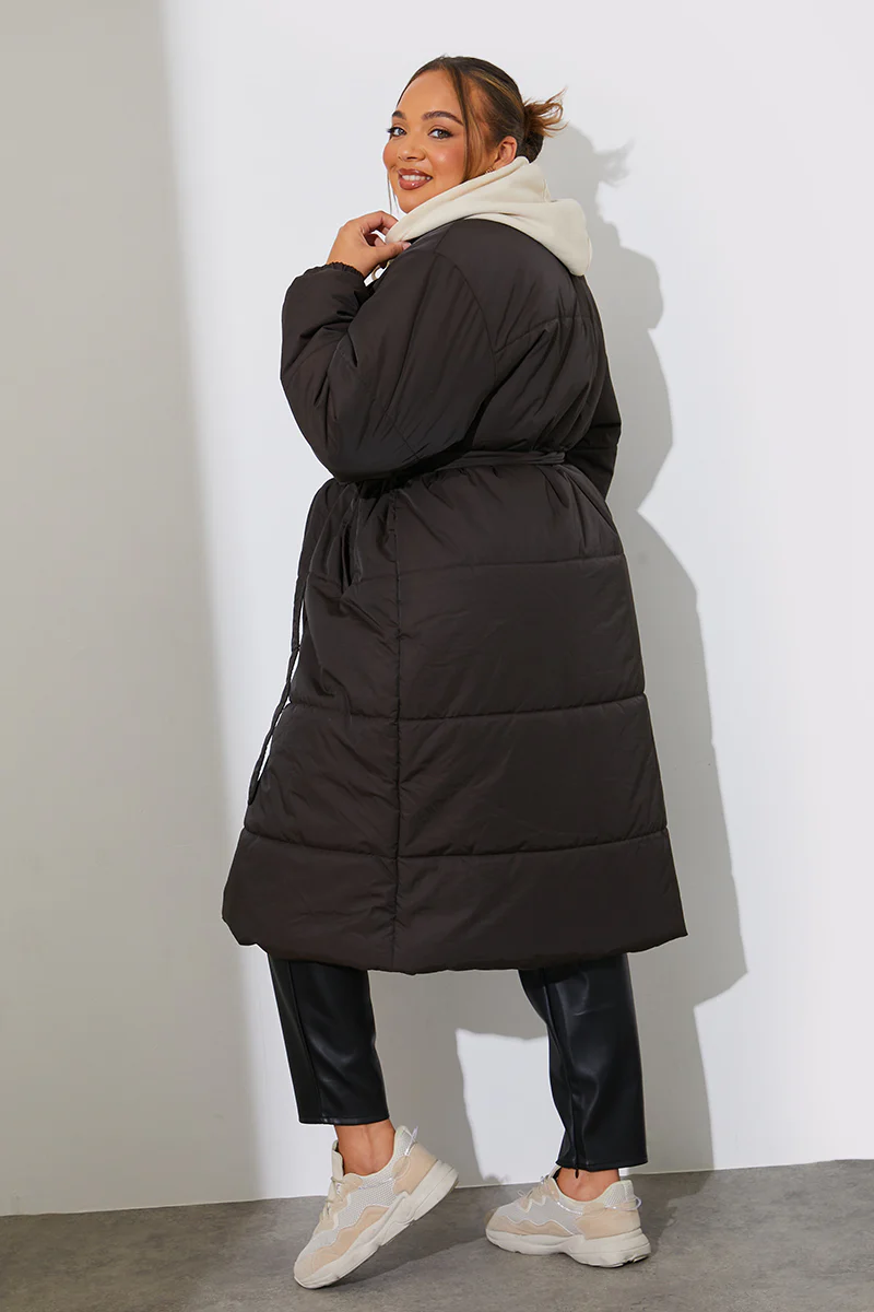 Quilted Wrap Puffer Coat - Image 7