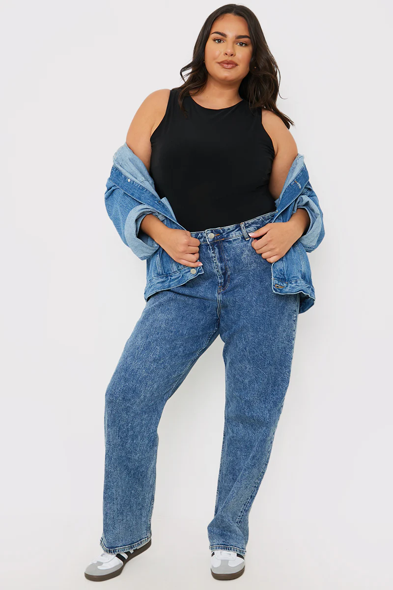 Racer Neck Double Layer Slinky Bodysuit - Image 15