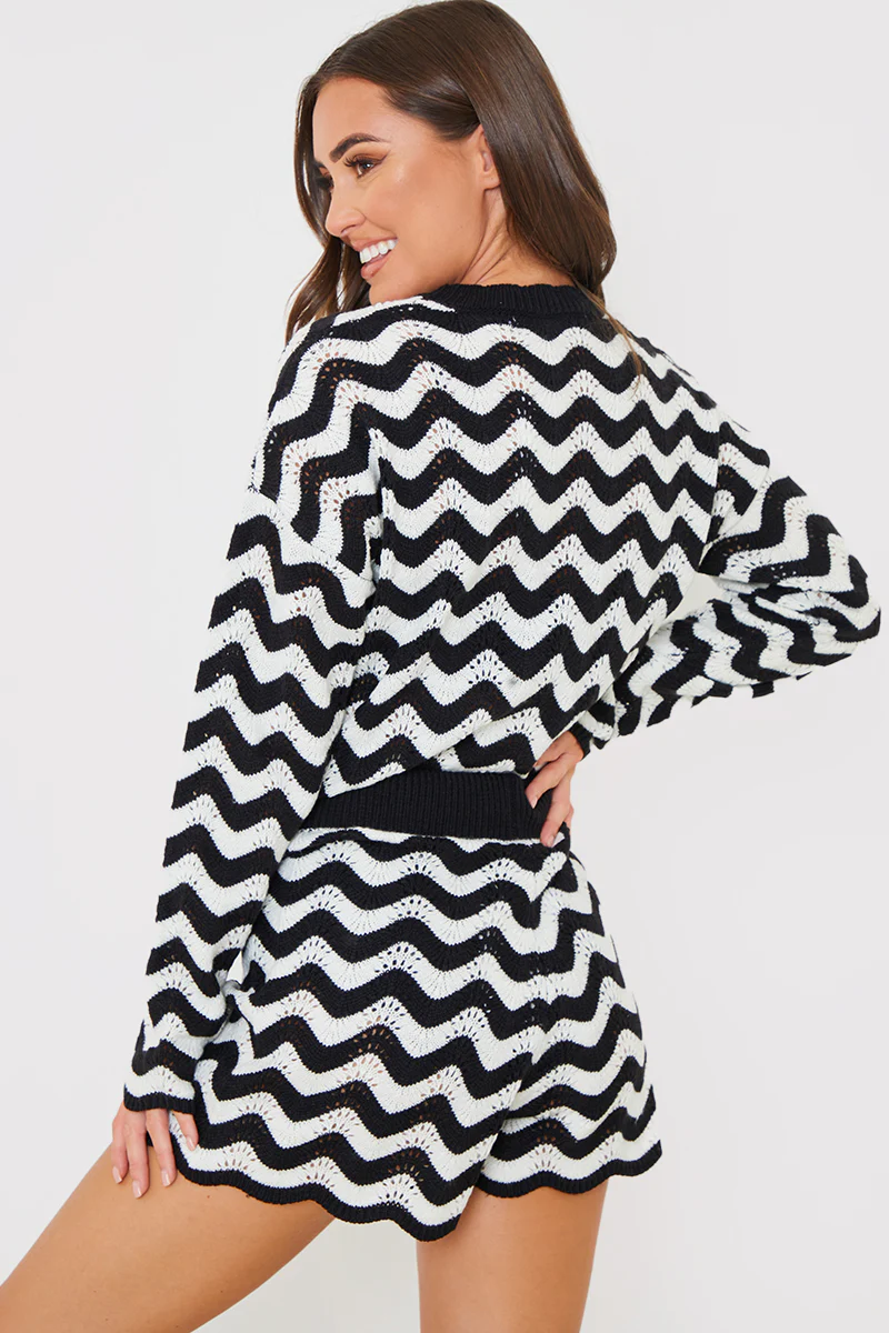 Recycled Stripe Chevron Co Ord Shorts - Image 4