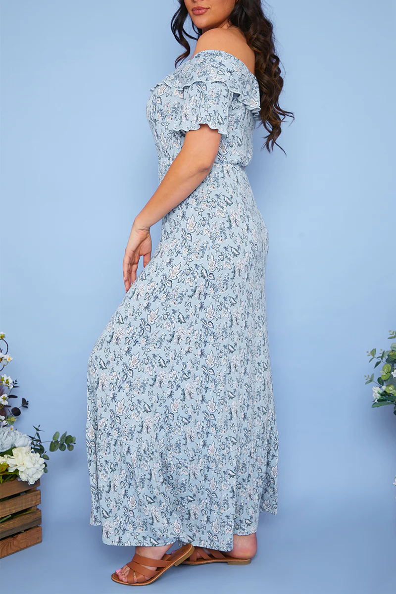 Responsible Viscose Paisley Bardot Midi Dress - Image 5