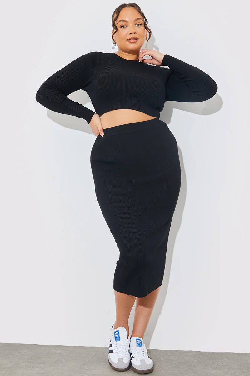 Rib Knit Crew Neck Co-Ord Top - Image 7