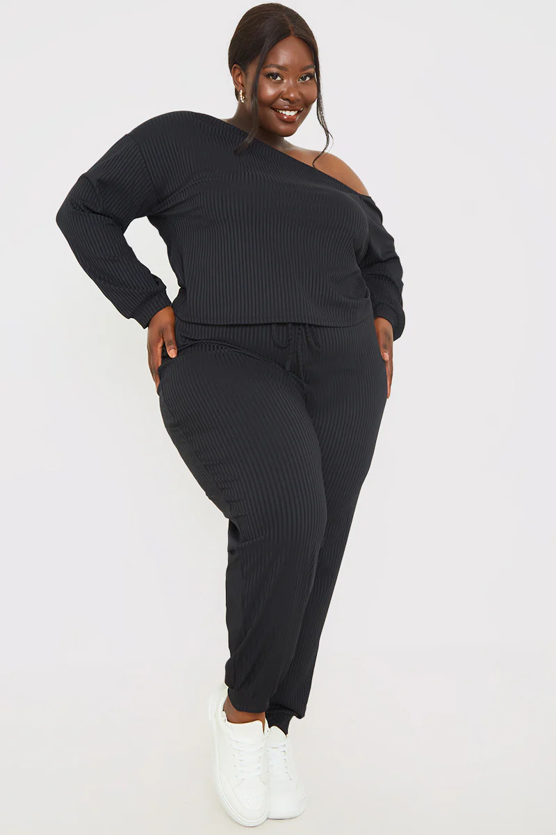 Rib Lounge Off Shoulder Co-Ord Top - Image 9