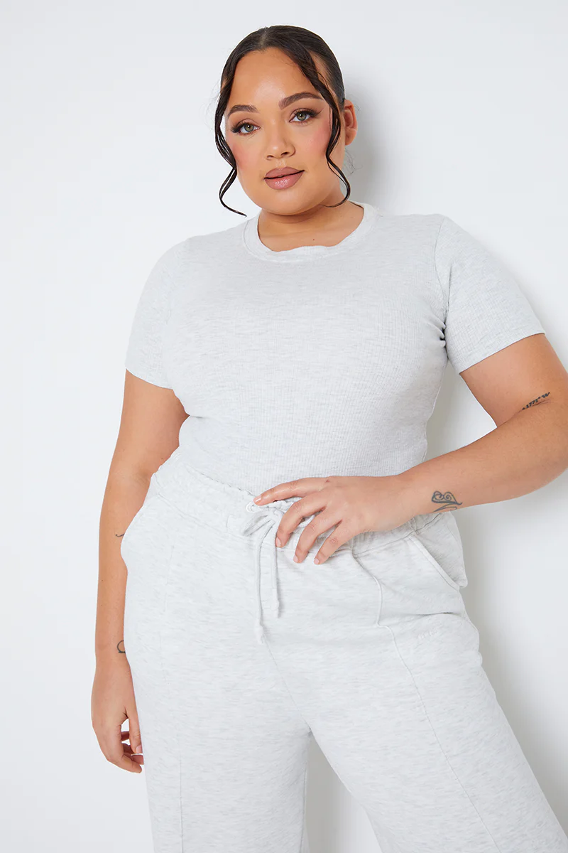 Ribbed Crew Neck Short Sleeve Bodysuit - Image 27