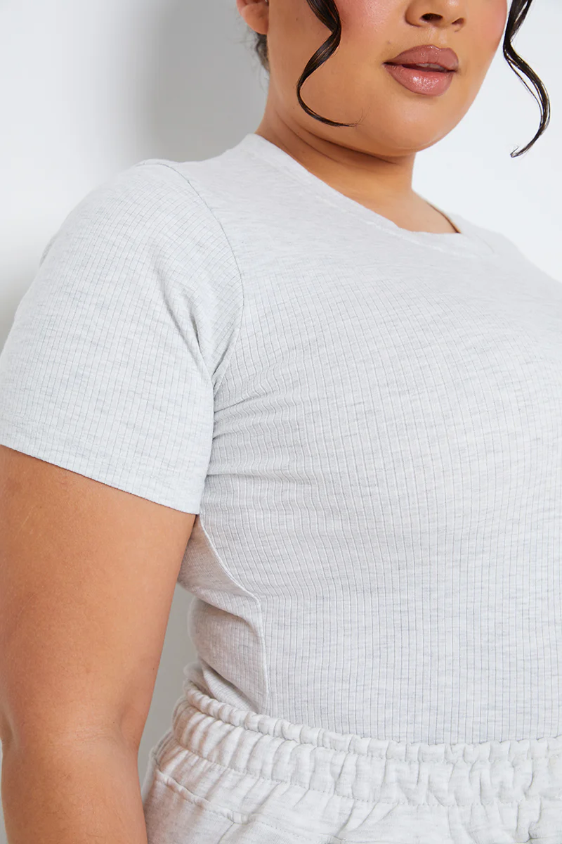 Ribbed Crew Neck Short Sleeve Bodysuit - Image 29