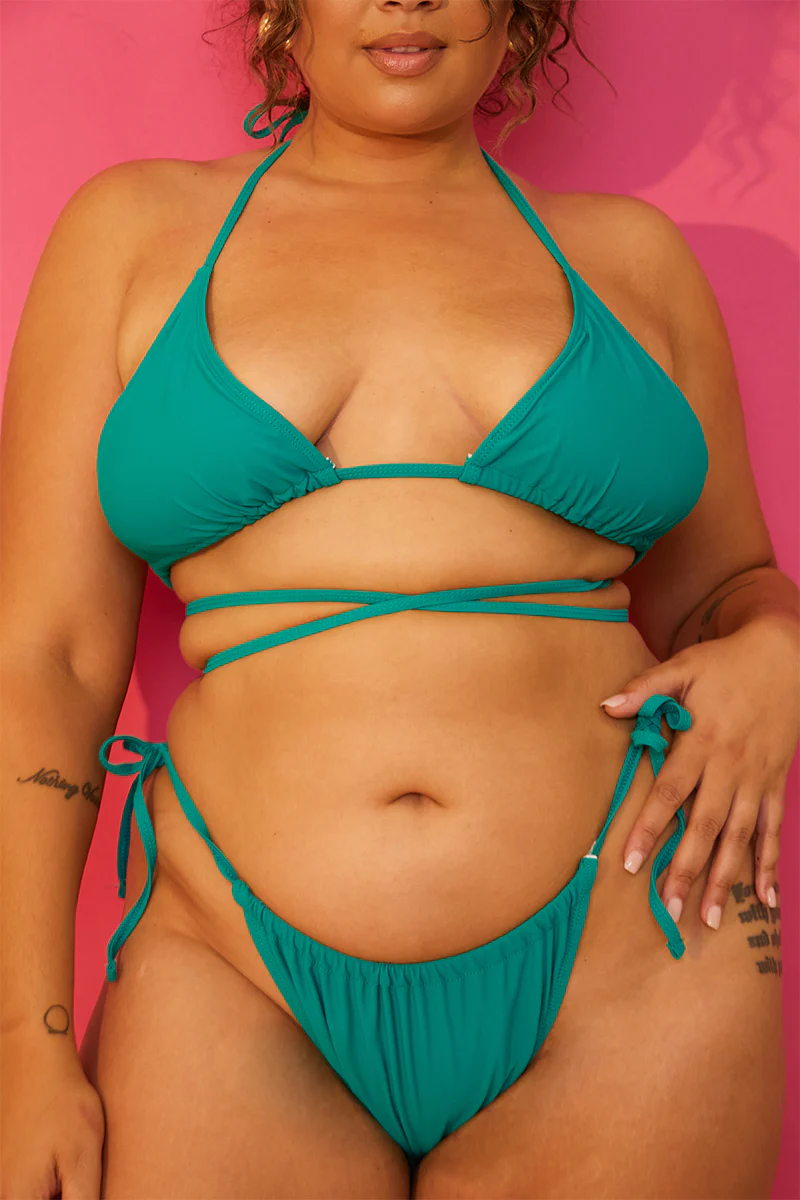 Ruched Tie Waist Bikini Bottoms - Image 7