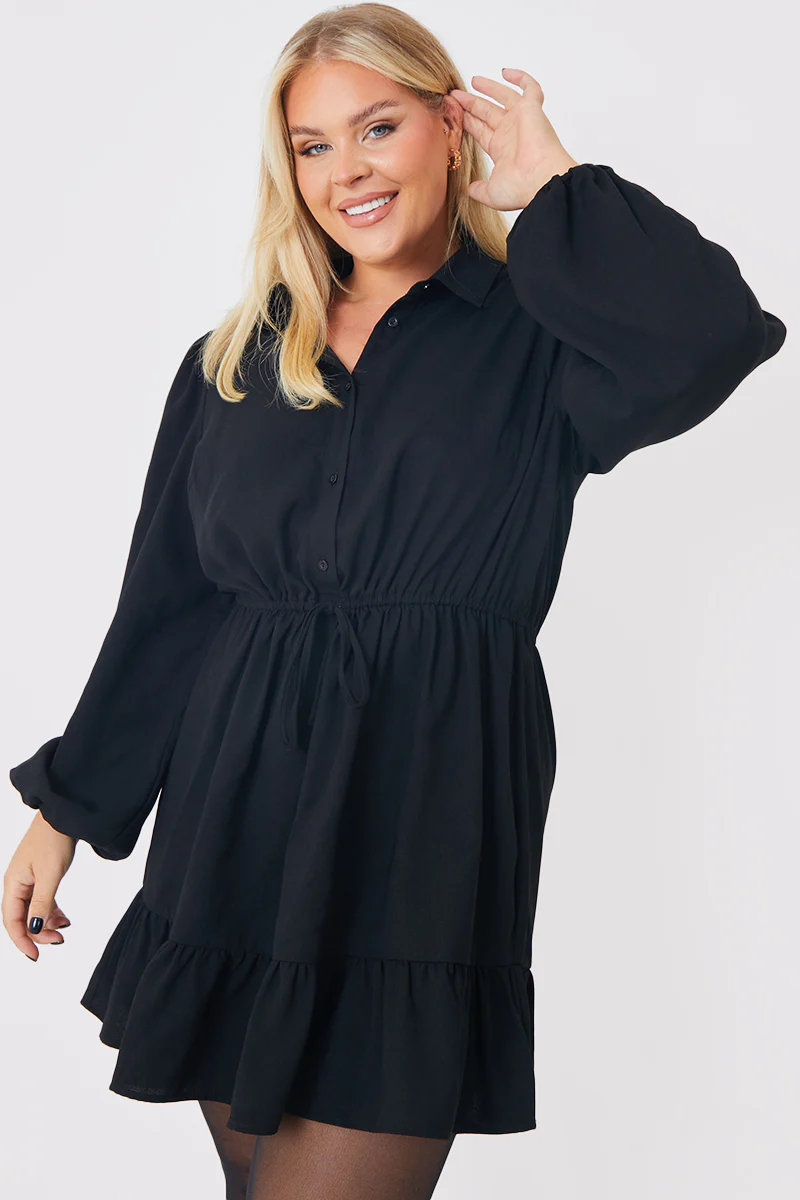Ruffle Hem Mini Shirt Dress - Image 5