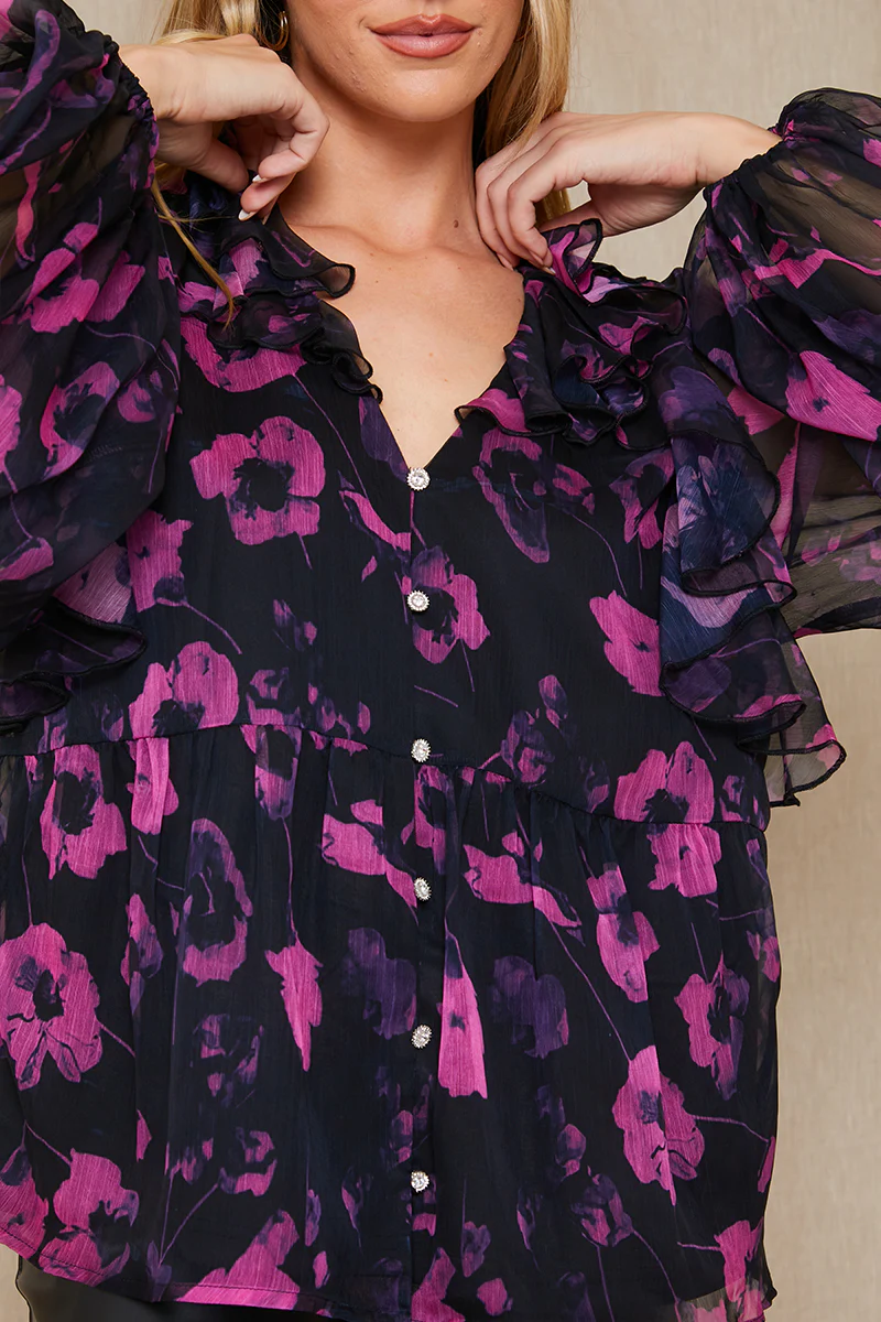 Ruffle Puff Sleeve Blouse - Image 7