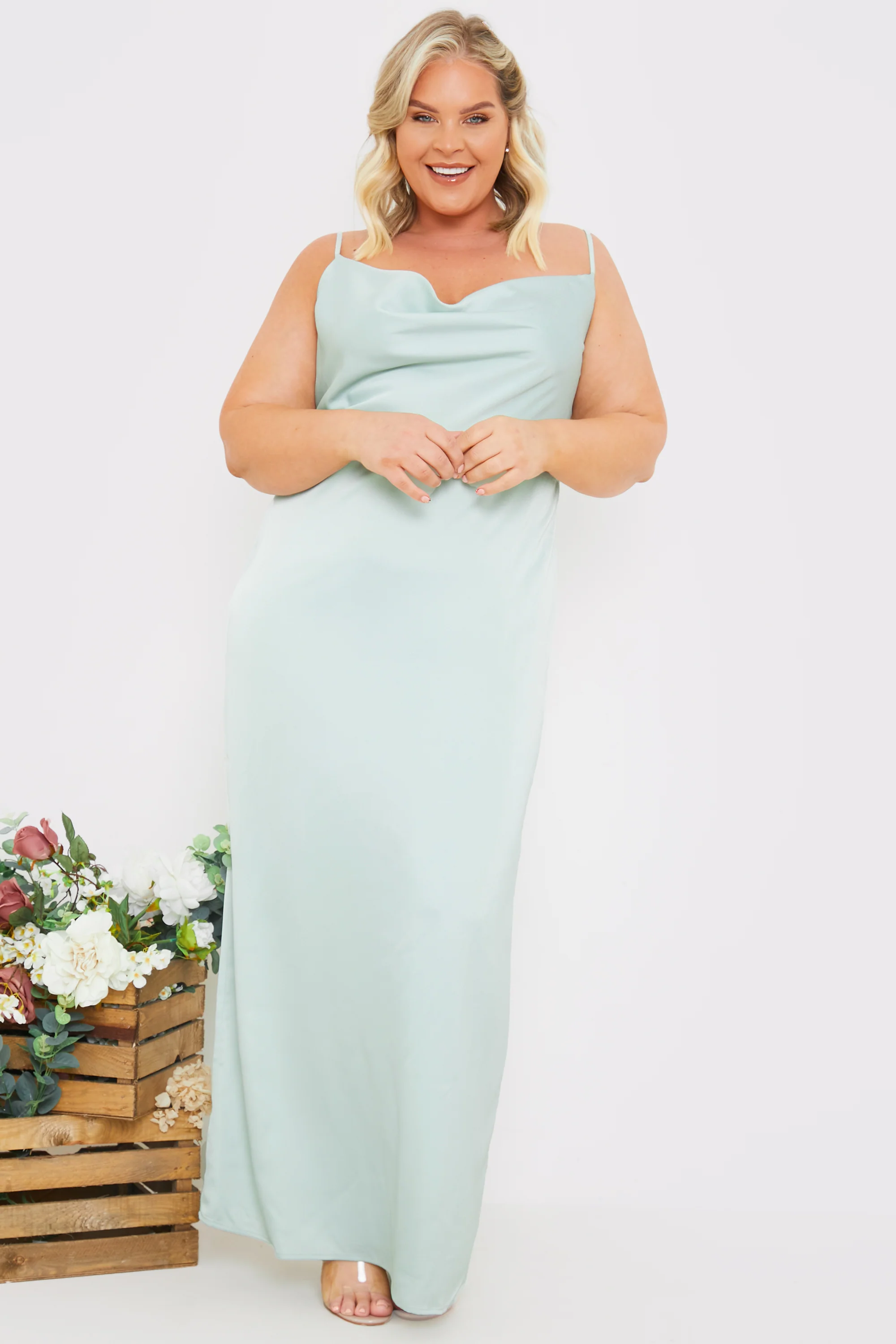 Satin Cowl Neck Maxi Dress - Image 16