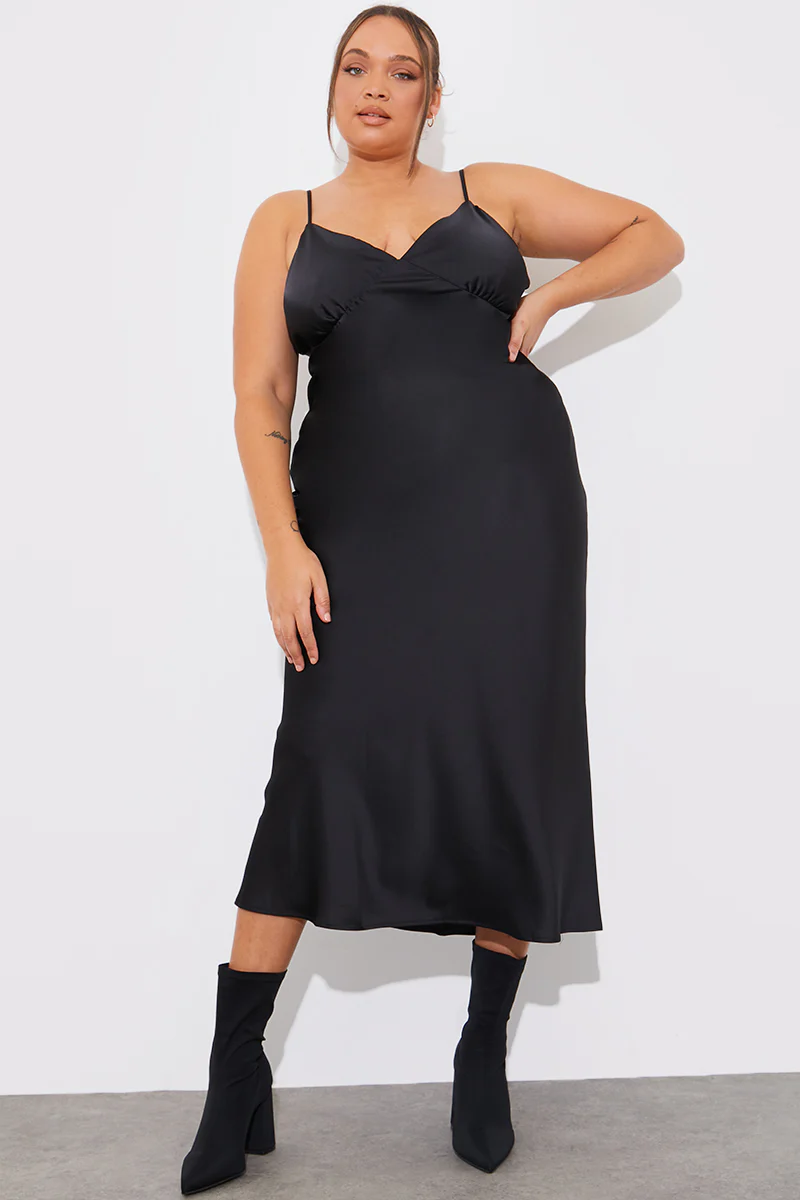 Satin Plunge Midaxi Dress - Image 10