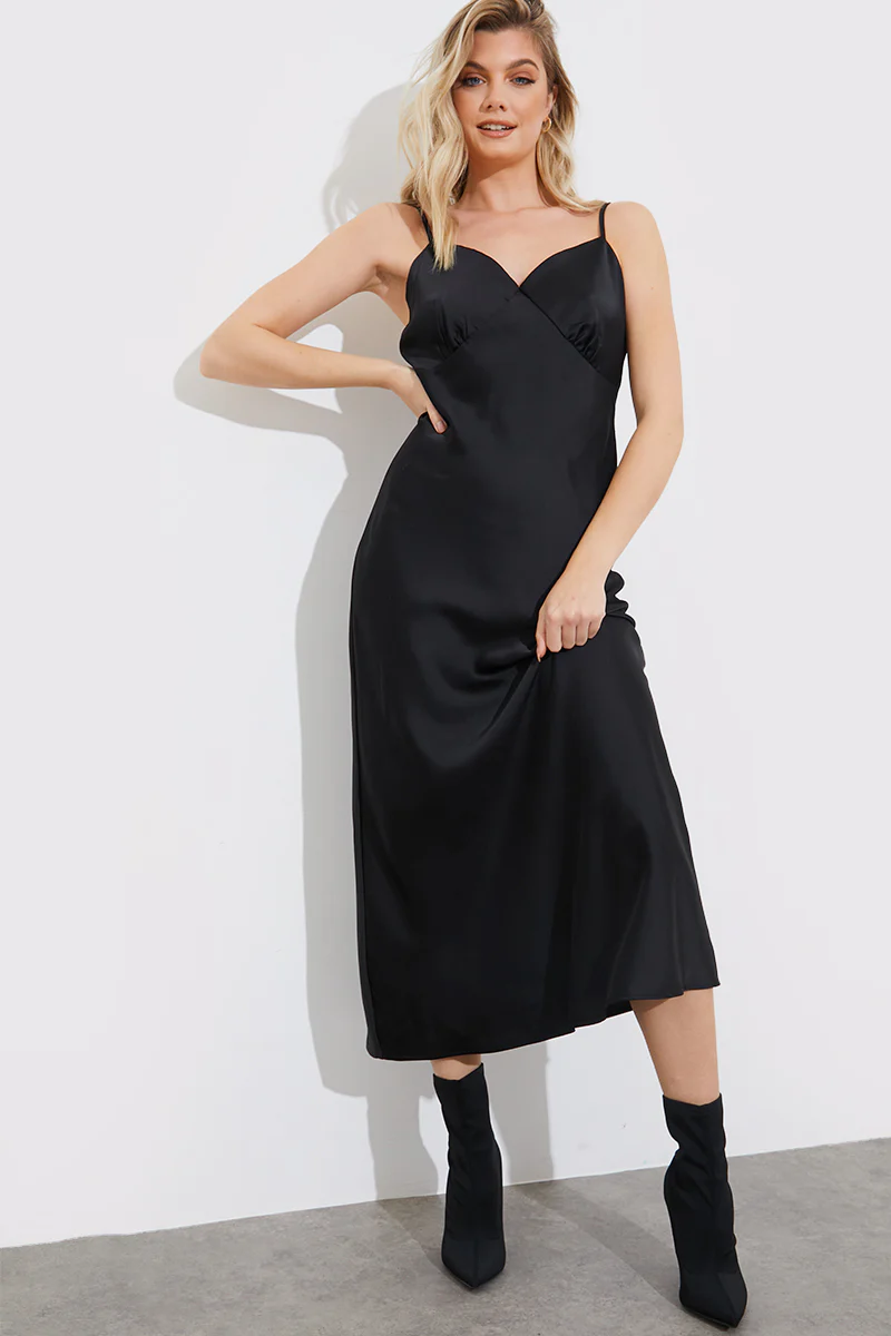 Satin Plunge Midaxi Dress - Image 14