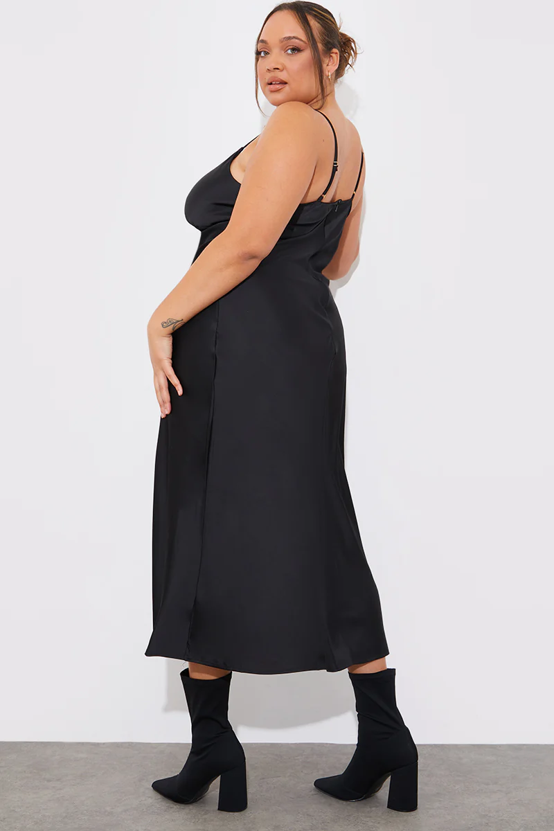 Satin Plunge Midaxi Dress - Image 8