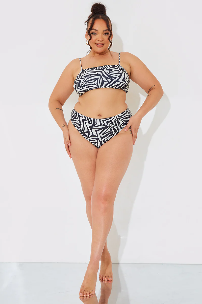 Sculpt and Control Abstract Print Bandeau Bikini Top - Image 7