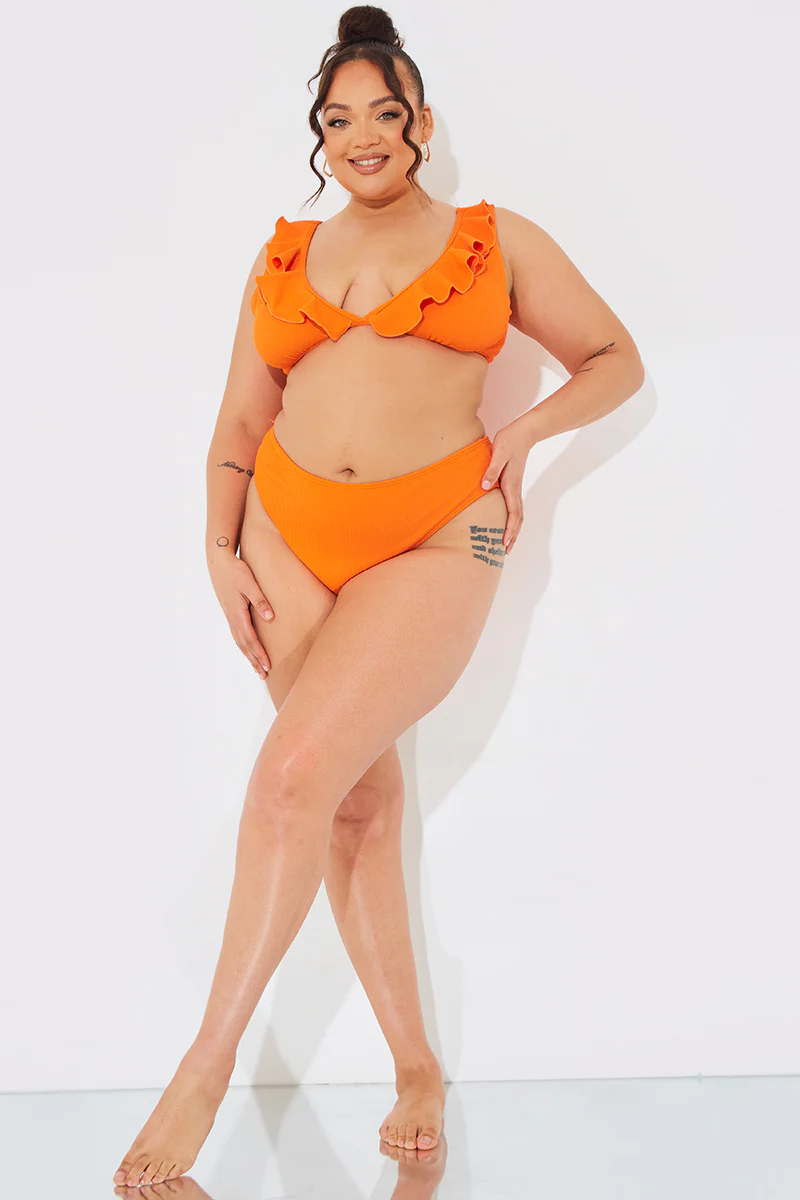 Sculpt and Control Crinkle High Waisted High Leg Bikini Bottom - Image 7