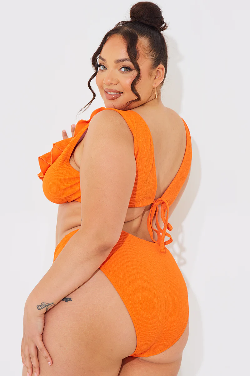 Sculpt and Control Crinkle High Waisted High Leg Bikini Bottom - Image 9