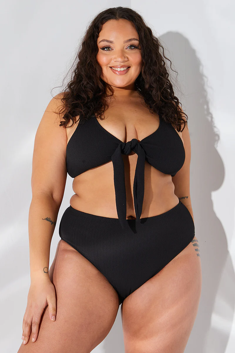 Sculpt and Control Crinkle High Waisted High Leg Bikini Brief - Image 6