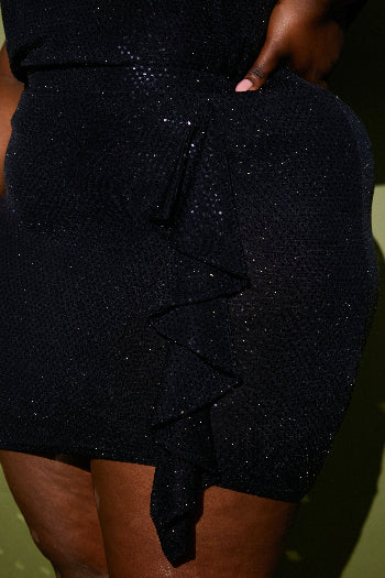 Disco Sequin Co Ord Ruffle Mini Skirt - Image 10