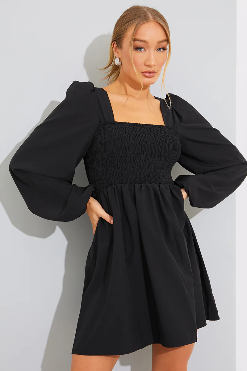 ShirBodice Long Sleeve Mini Dress