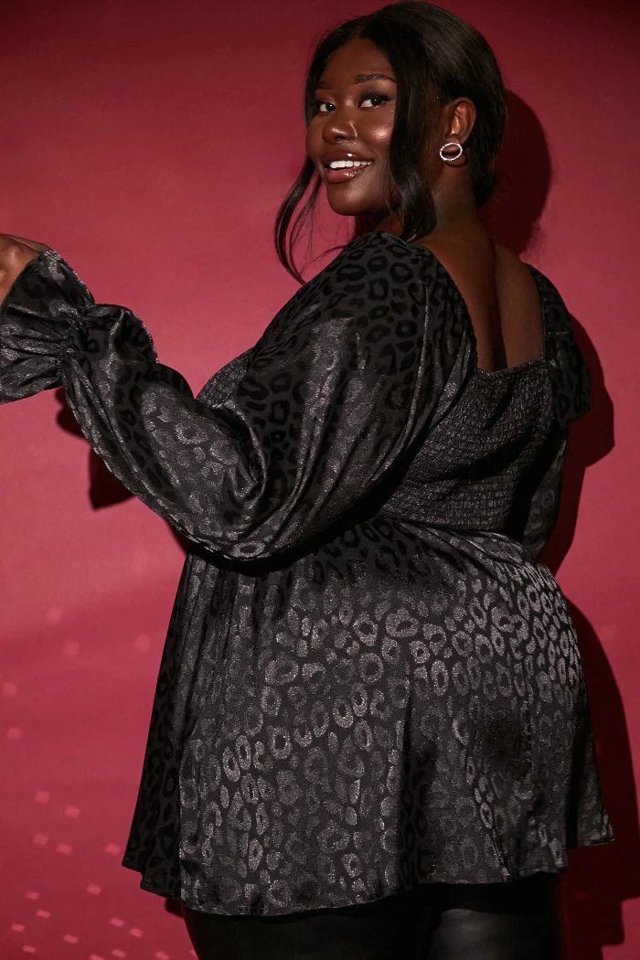 Shirred Waist Long Sleeve Top - Image 4