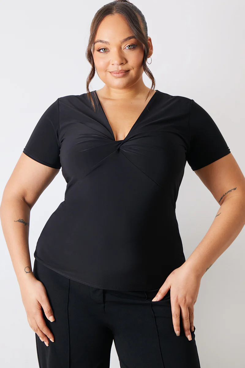 Slinky Twist Front Short Sleeve Top - Image 5
