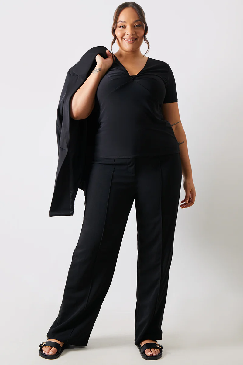 Slinky Twist Front Short Sleeve Top - Image 6